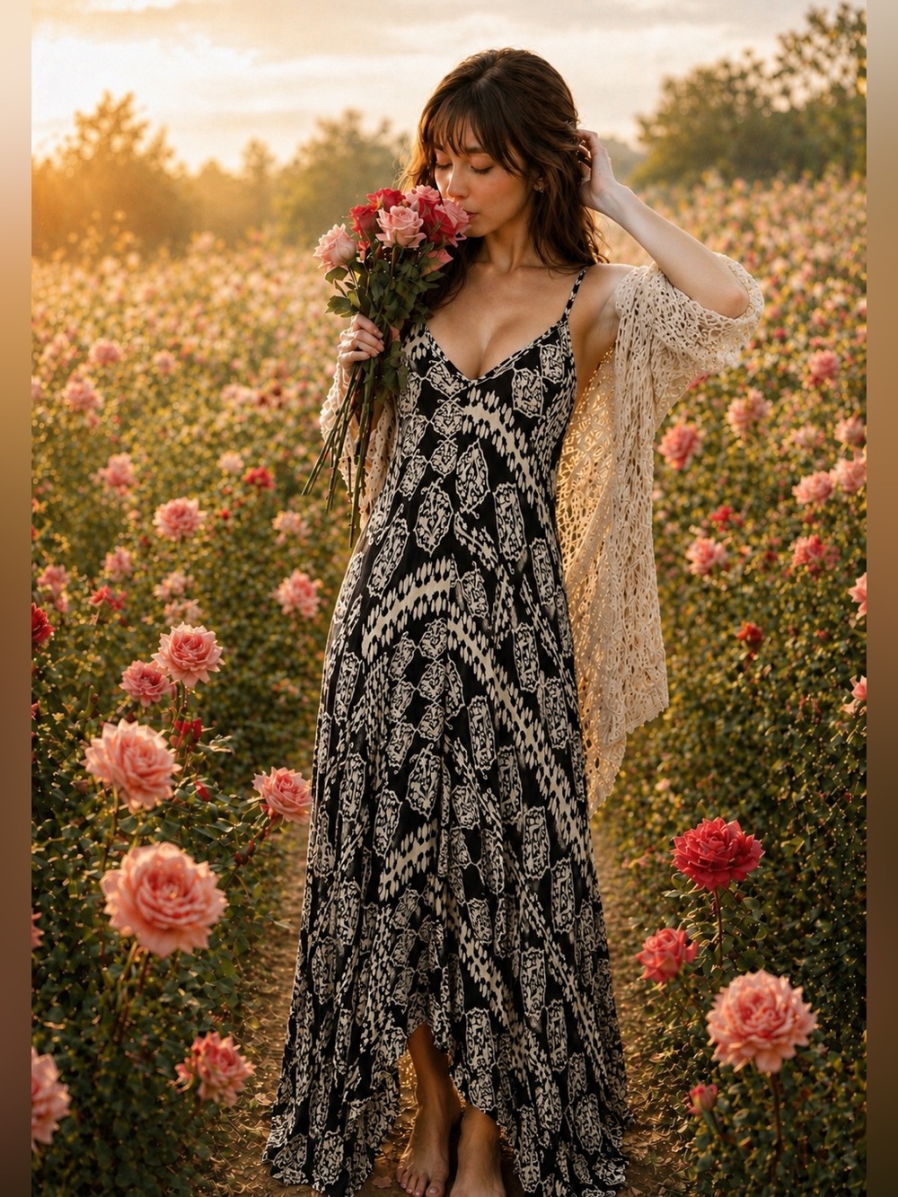The Market Stroll Daydreamer wanderer flowing pocketed maxi dress
